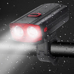 3-in-1 Bike Headlight 5 Modes LED Bicycle Lamp Waterproof 120dB USB Horn 4800mAh with Power Bank Bike Front Light