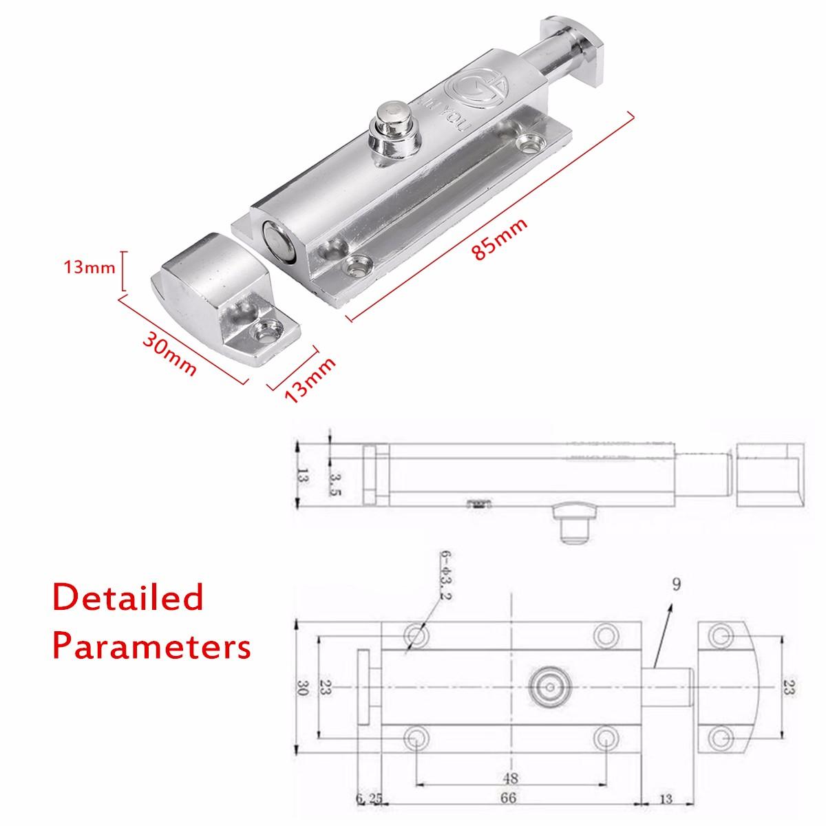 Zinc Alloy Chrome Plated Security Door Bolt Lock Open Type Window Button
