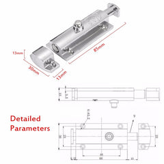 Zinc Alloy Chrome Plated Security Door Bolt Lock Open Type Window Button