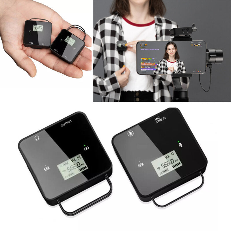 Portable Mini UHF Wireless Professional Lavalier Microphone with True Diversity Reception System Mic for Camera DSLR