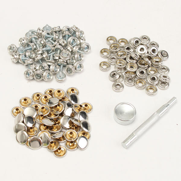 50Set Snap Fastener Screws With Attaching Tool For Boat Marine Canvas Cover