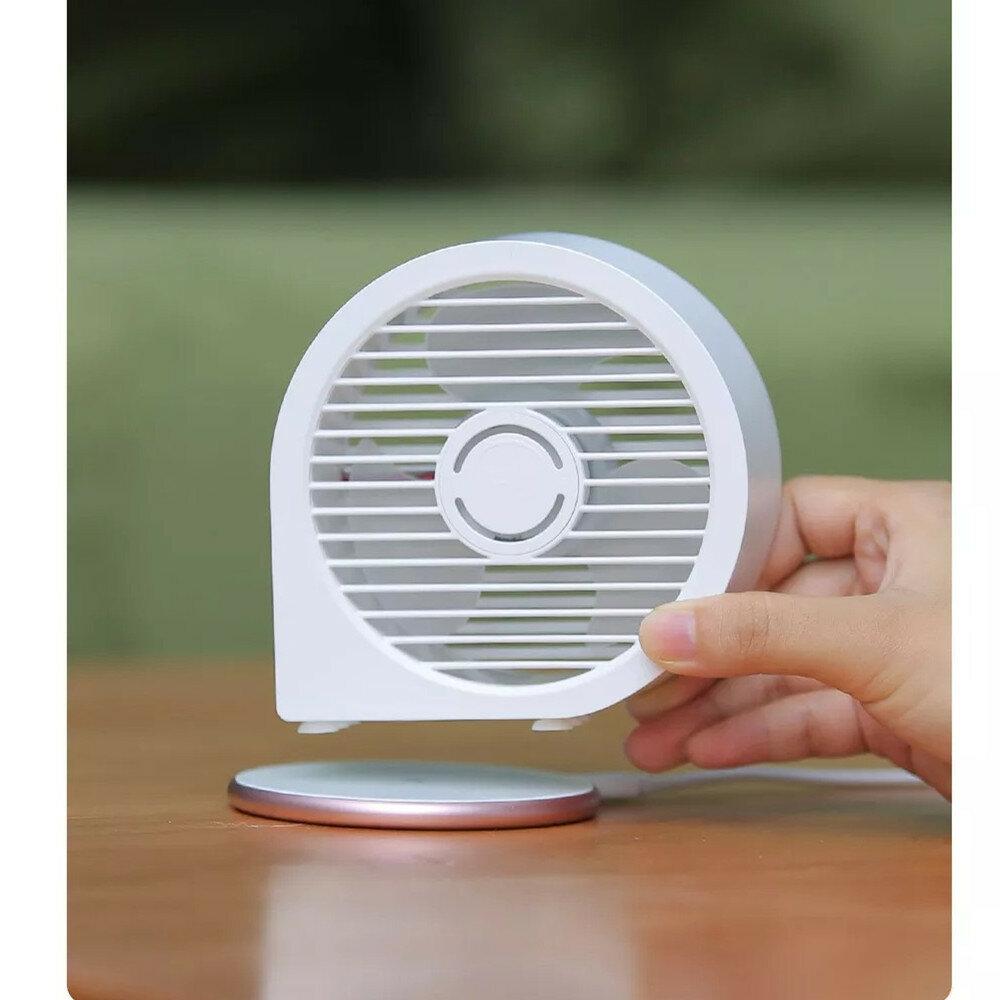 Portable Desktop Fan Wireless Compatible Charging Time Display Low Noise for Home Office