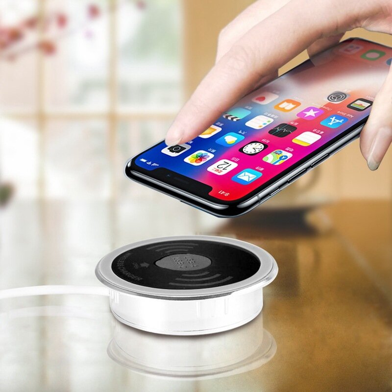 Embedded Wireless Charging Smart Socket USB Direct Charge Type-C Fast Charge Desk Phone Wireless Charger