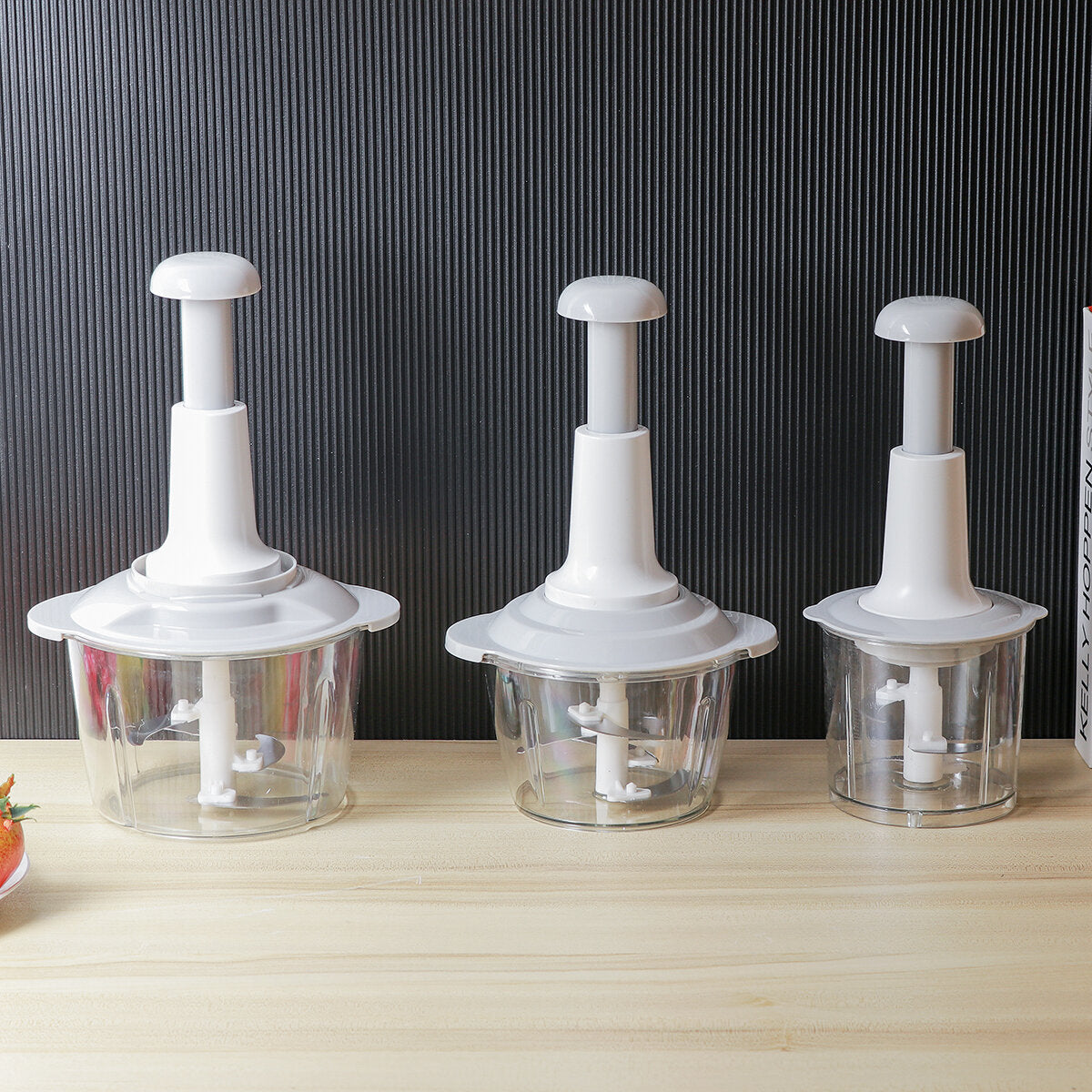 Manual Food Meat Grinder Vegetables Chopper Hand Press Blender Mixer 0.7/1.5/2L