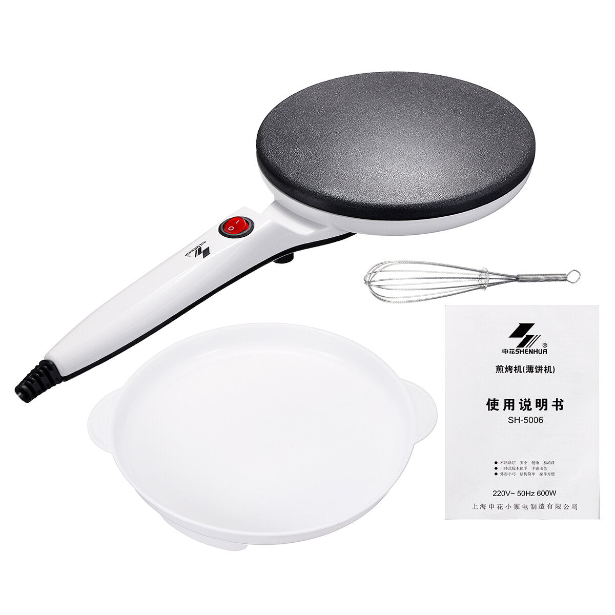 600W Electric Pancake Crepe Waffle Maker Machine Baking Tray Egg Beater Home Kitchen Tool