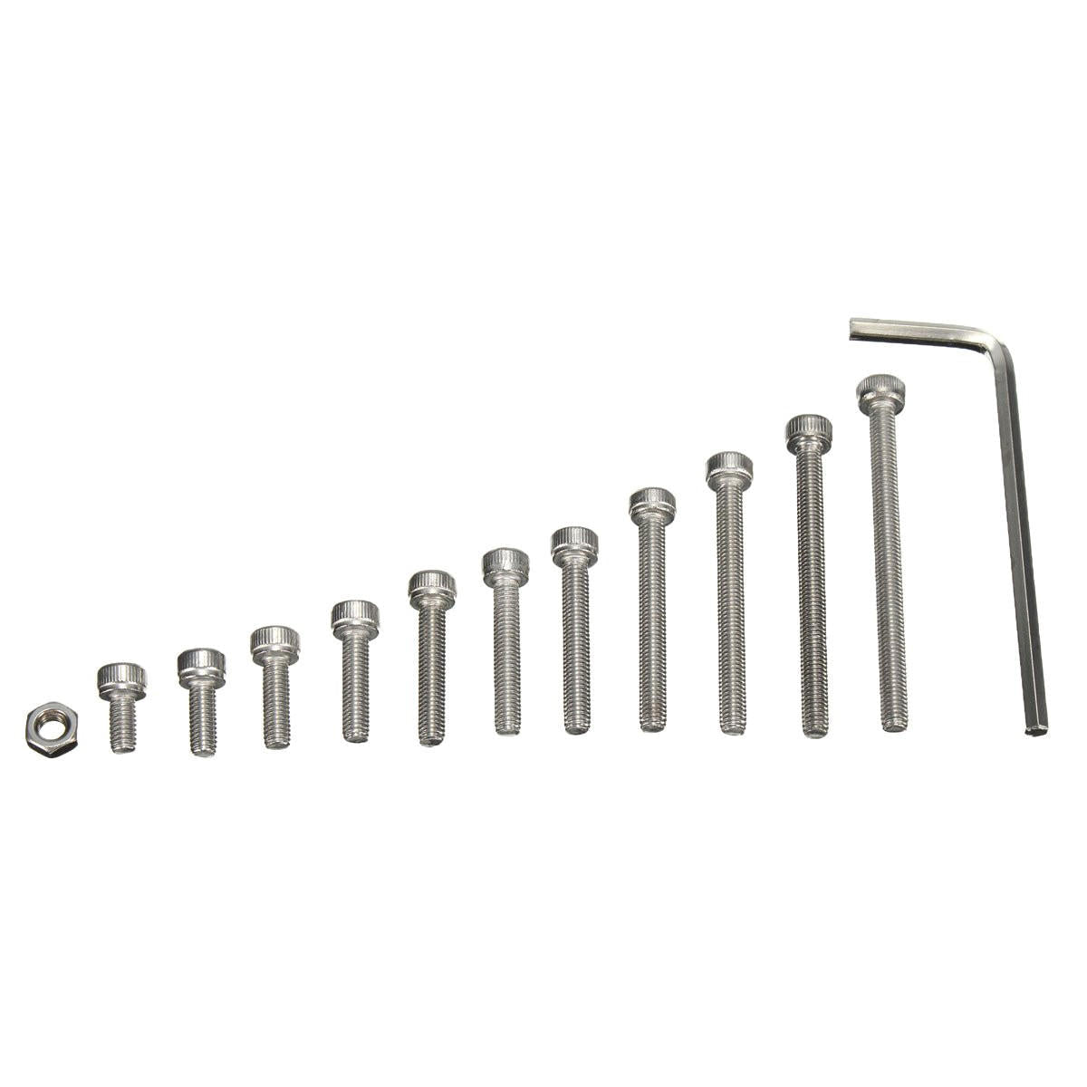 M3SS2 M3 442Pcs Stainless Steel Allen Bolt Nut Hex Socket Cap Screw Assortment Kit