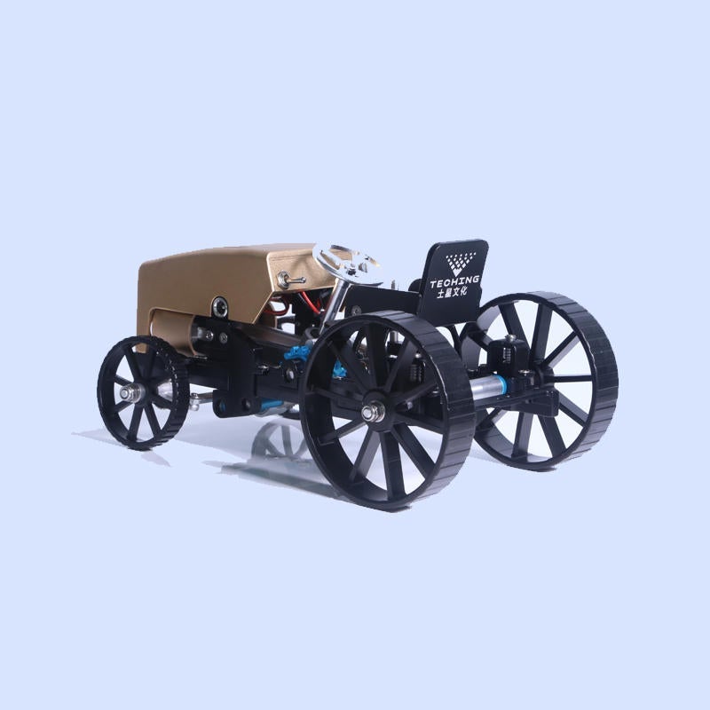 Creative All-metal Retro Model Car Rechargeable Simulation Science Toy High Challenge Assembled Electric Model Kit