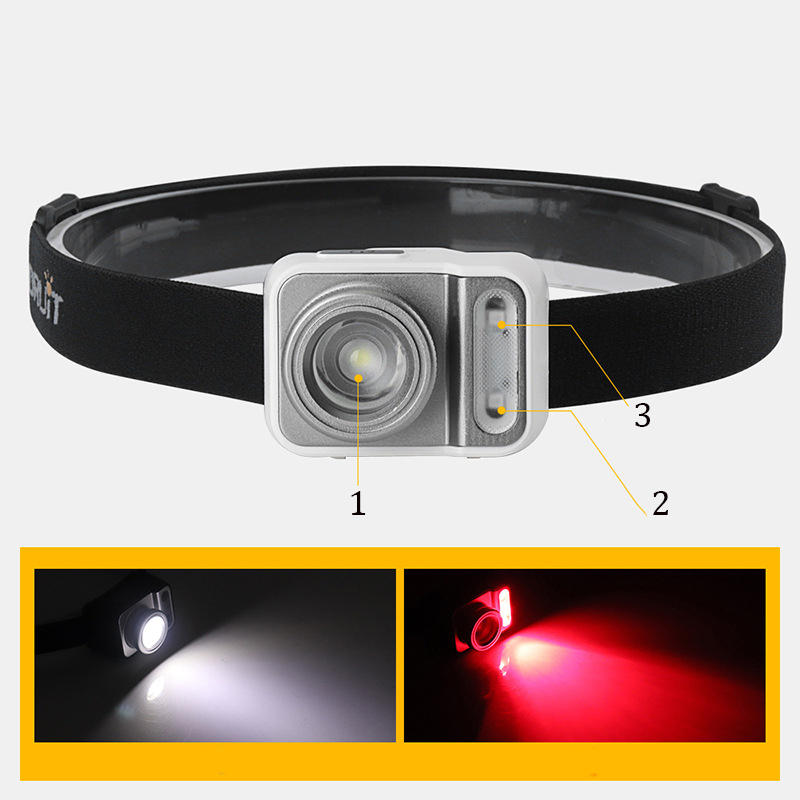 650LM XPG White Light+3030 Red Light Ultralight HeadLamp Outdoor Cycling Camping AAA Battery