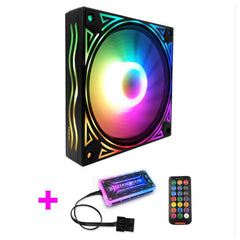 RGB Fan 12CM DC 12V Chassis Fan Desktop Computer Mute Symphony Color Changing Fan 8 Modes