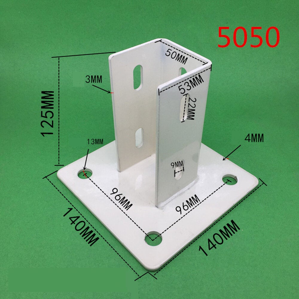 Aluminum Extrusions Square Foot Connector Cup Ground Fence Guardrail Base Accessories