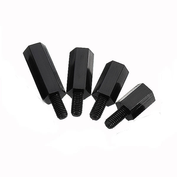 M3NH13 50pcs M3 Nylon Black Hex Screw PCB Standoff 6/8/10/12mm