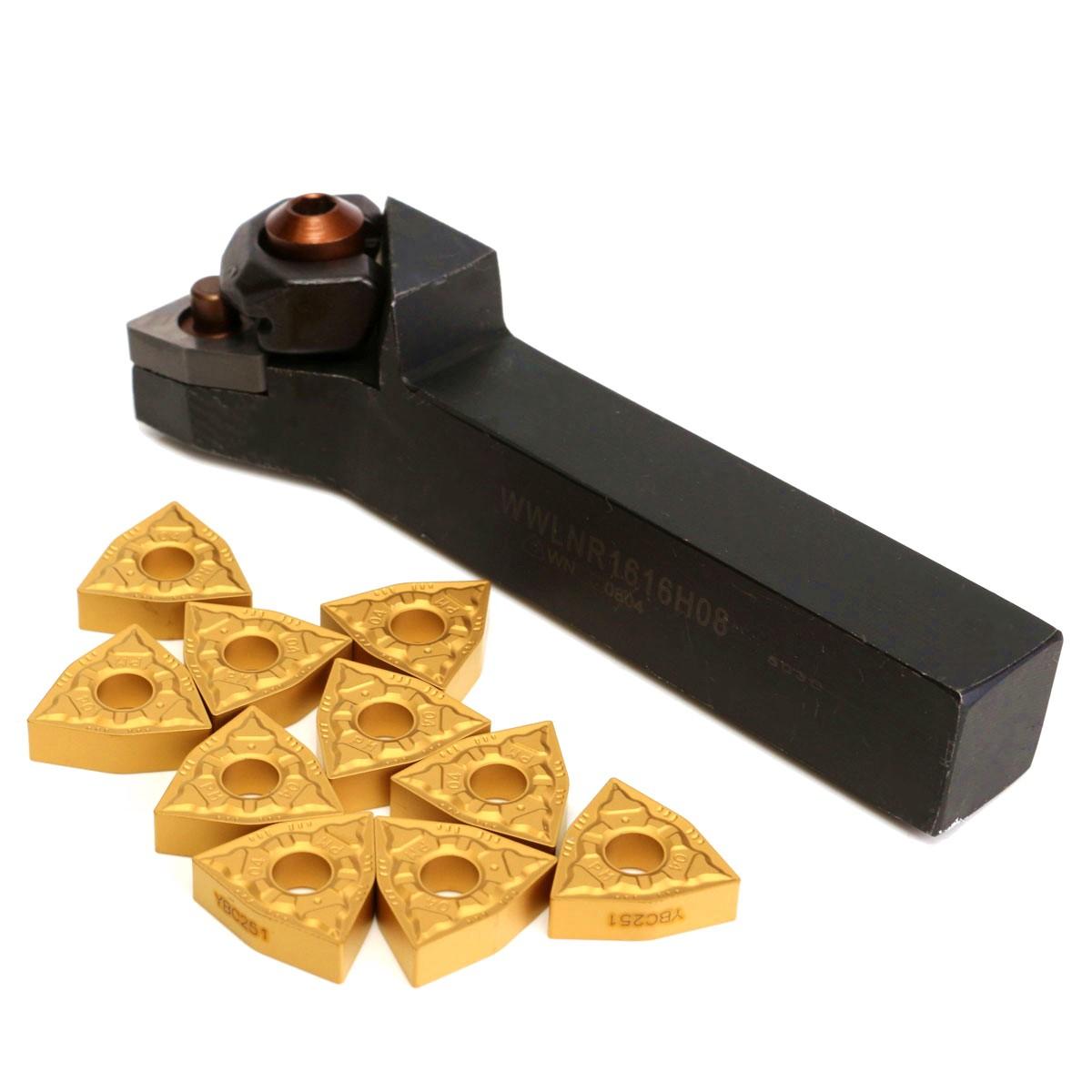 16x100mm Lathe Turning Tool Holder With 10pcs WNMG0804 Inserts