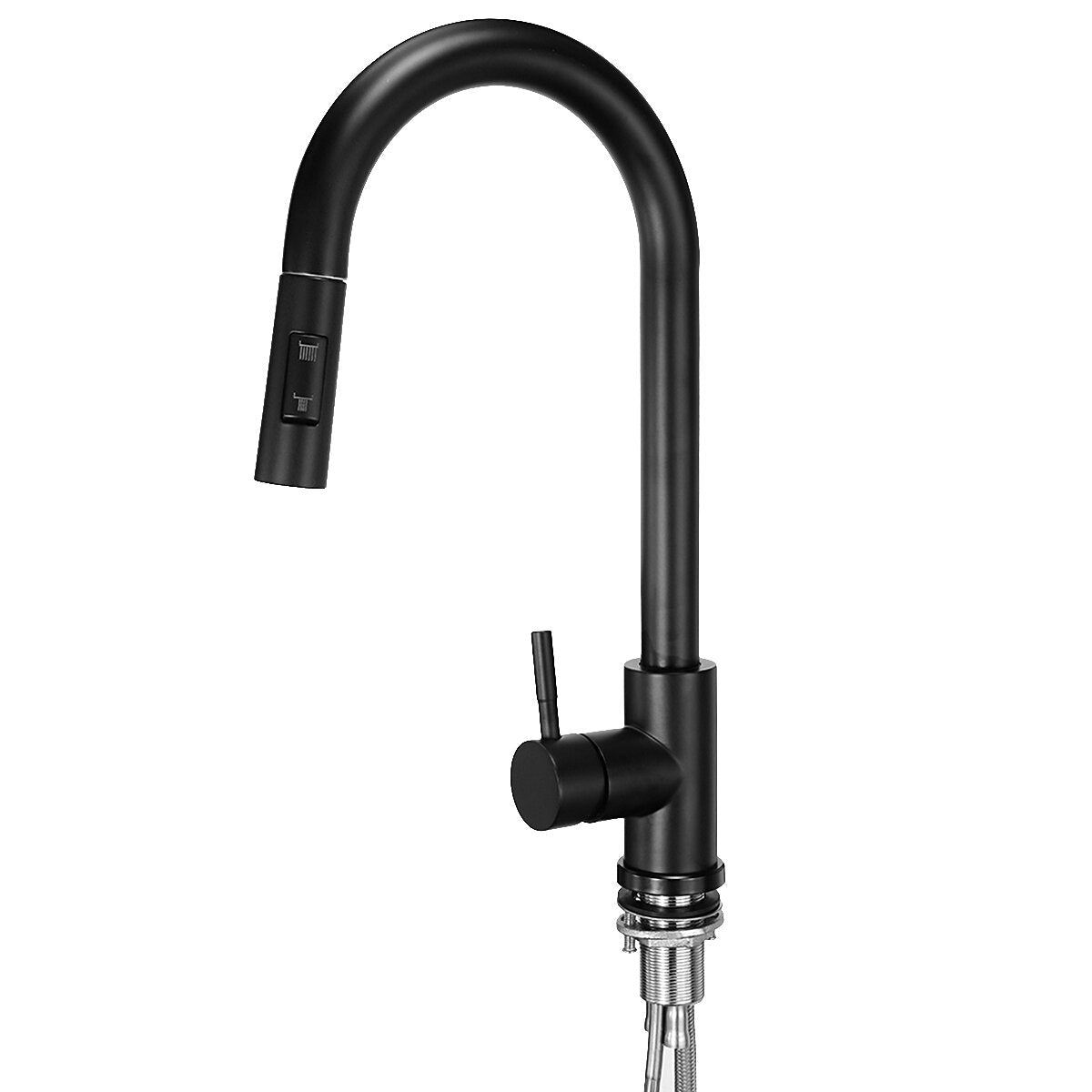 Brushed Nickel Stainless Steel Water Faucet Kitchen Sink Faucets Mixer 360 Rotation Pull Out Water Tap