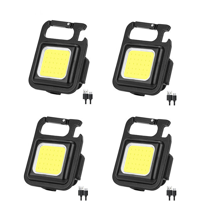 Portable 500LM Keychain Light Mini LED Flashlight Small Pocket Flashlights USB Rechargeable Work Light Camping Light For Outdoor