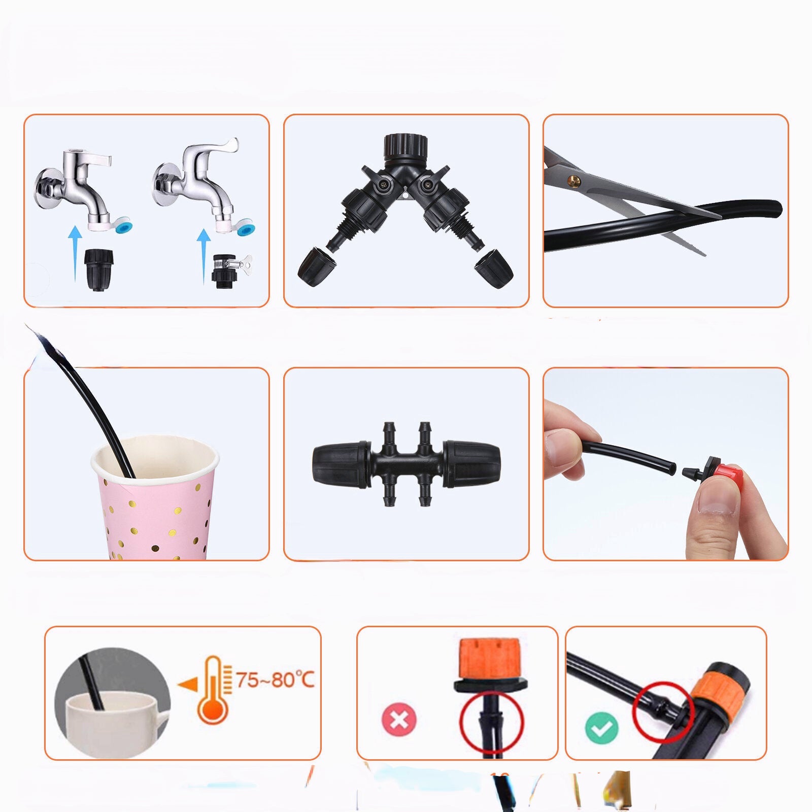 Automatic Drip Irrigation System Kit Plant Self Watering Garden Hose