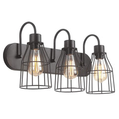 3-Lamp Industrial Barn Wall Mount Lamp Retro Metal Sconce Light Fixture Without Bulb