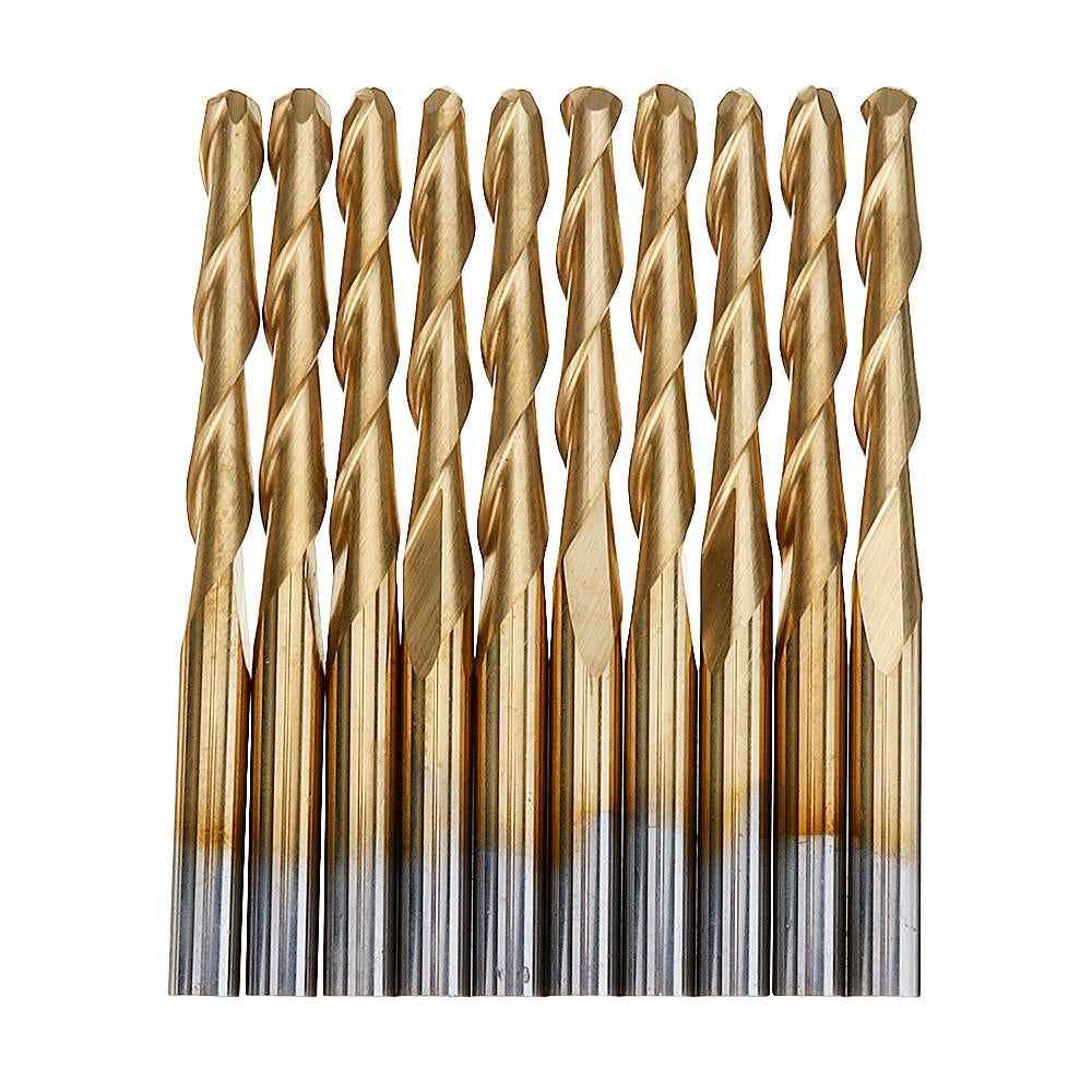 10pcs 3.175mm Shank Ball Nose End Milling Cutter Titanium Coated Two Flute 12mm/22mm CNC Tool