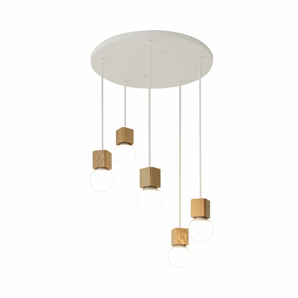 1-5 Light Wood Pendant Ceiling Lamp Chandelier Bar Home Fixture Decoration