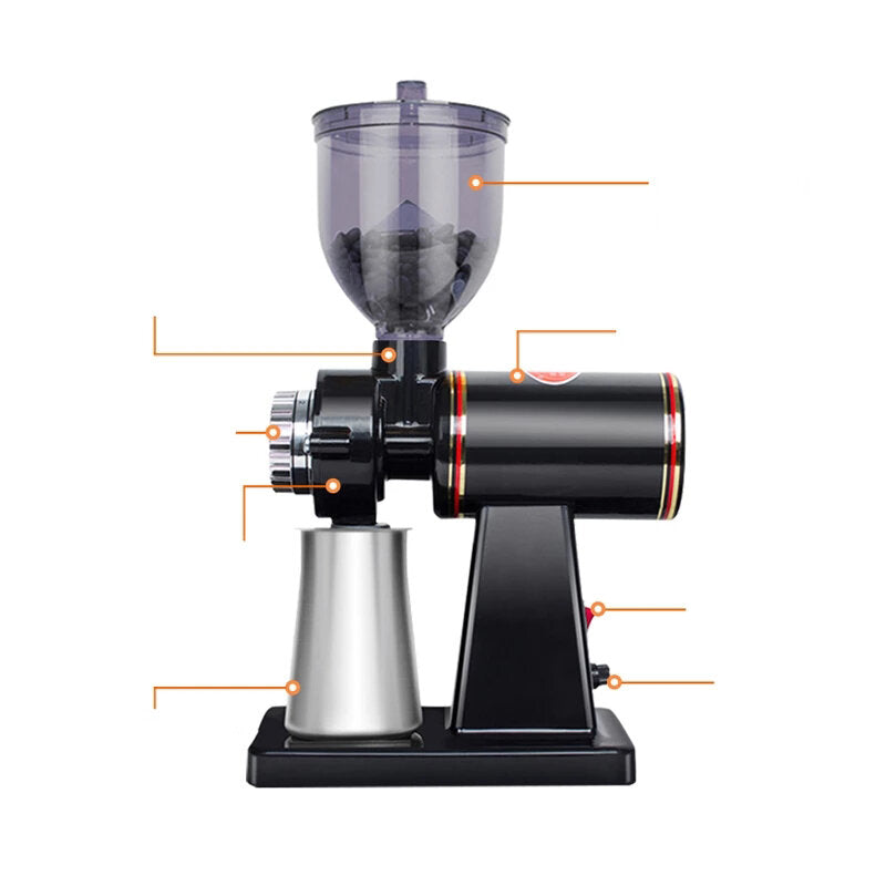 Electric Coffee Grinder 220-240V 180W Adjustable Knob Large Capacity-EU Plug
