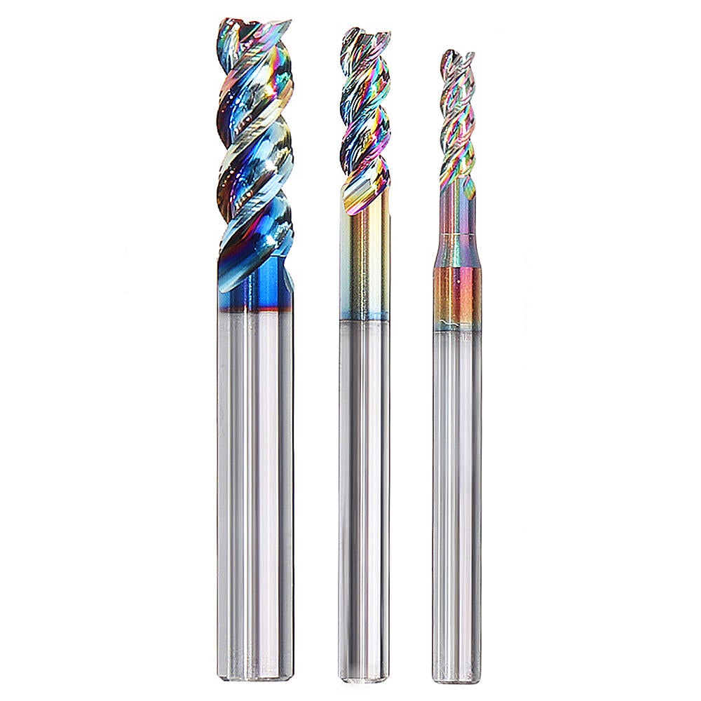 3-10mm DLC Colorful End Mill For Aircraft Aluminum Upgrade Milling Cutter CNC Machine Tool