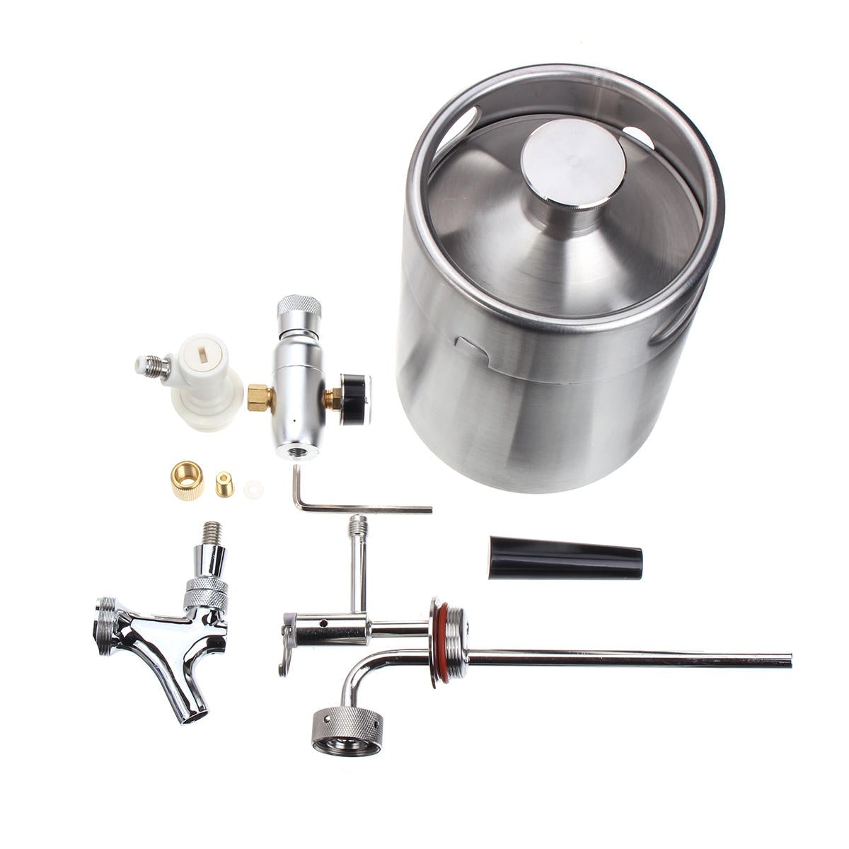 2L Stainless Steel Wine Bucket Beer Keg Bottles Growler Homemade Barrel Silver