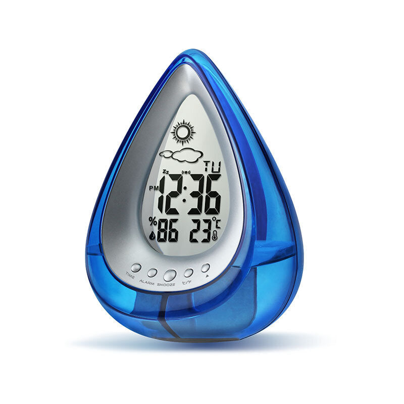 Creativity Water Energy Alarm Clock Large LCD Screen Weather and Humidity Display Water Power Clock