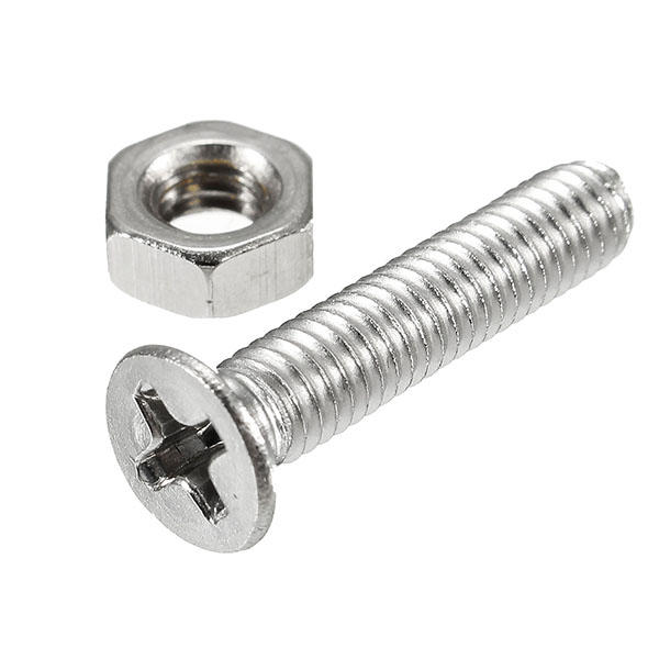 M4SP2 M4 Stainless Steel Phillips Flat Head Screws Bolts Nuts Assortment Kit 250Pcs