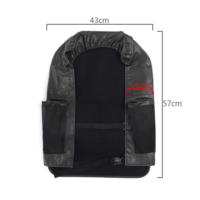 Leather Car Seat Back Storage Bag Seat Cover Multi-functional Cup Holder Organizer