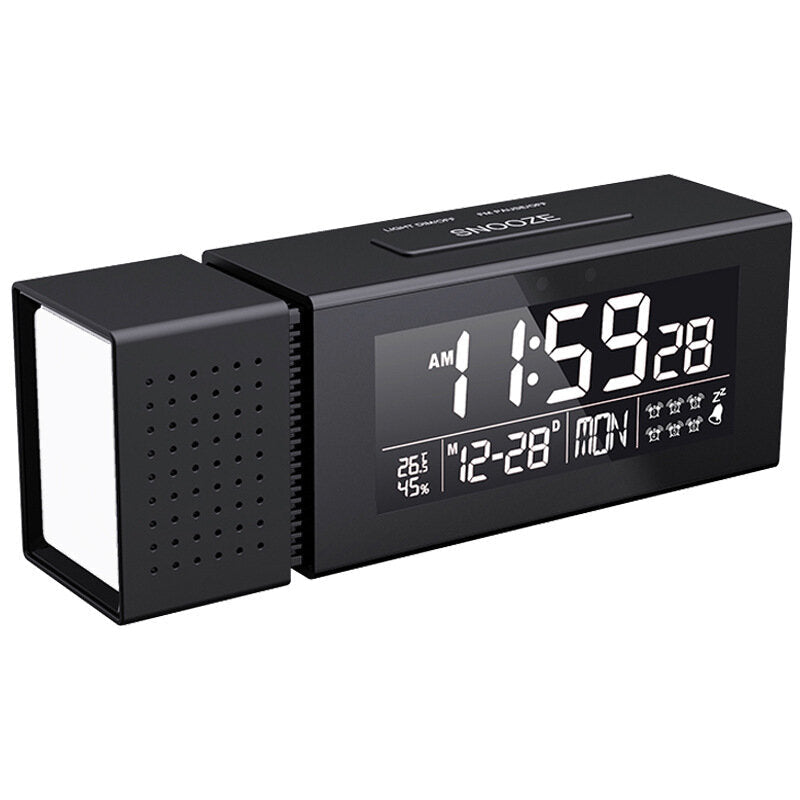 Multi-function Sound and Light Digital Alarm Clock Home Night Light IR Human Body Induction Clock with Color Alarm