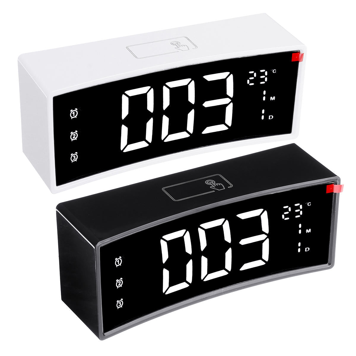 LED Alarm Clock Digital Snooze Touch Control Table Clock Day Time Temperature Display Home Decoration