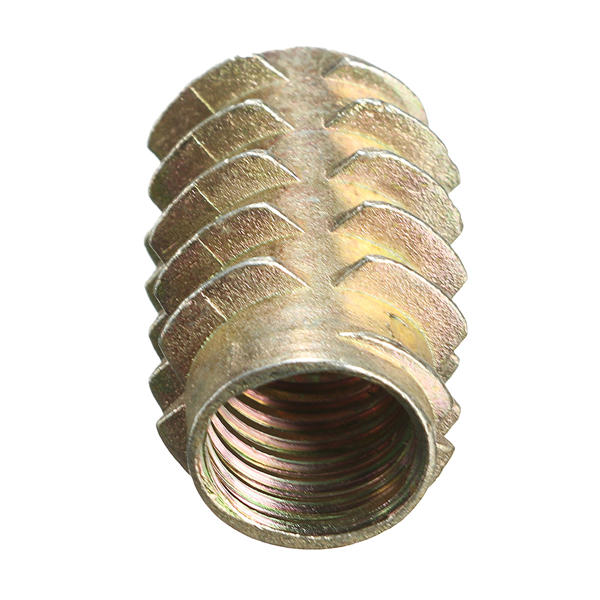 5Pcs M10x25mm Hex Drive Screw In Threaded Insert For Wood Type E
