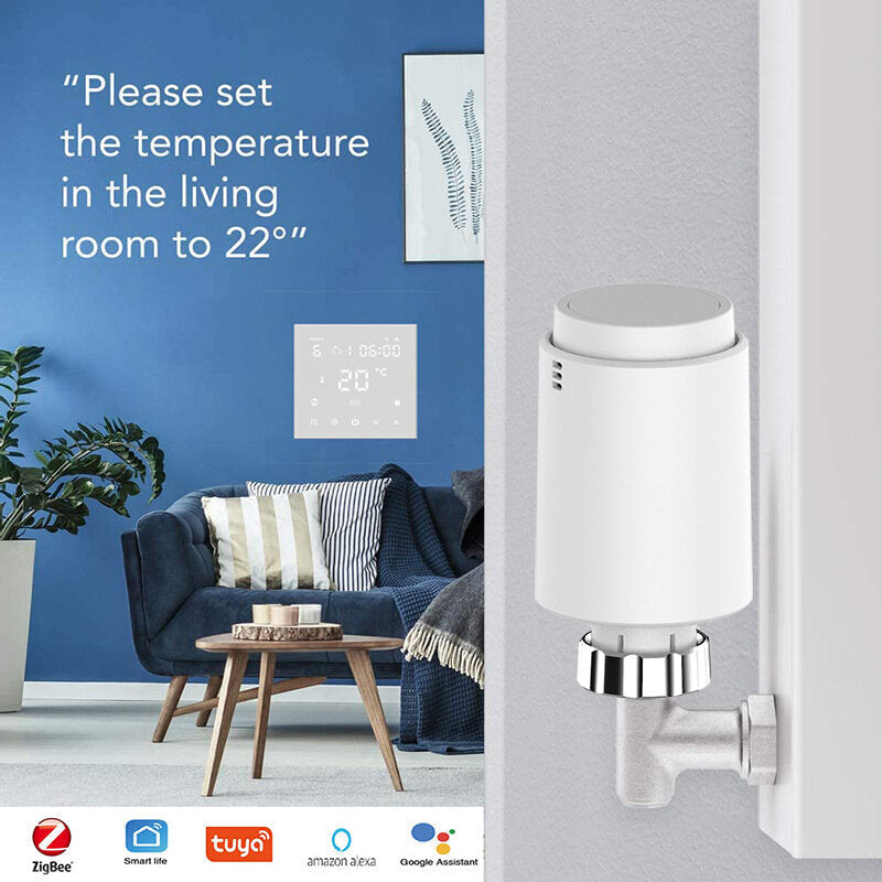 Smart Radiator Actuator Valve Thermostat Programmable Temperature Controller Voice Control Alexa Tuya App