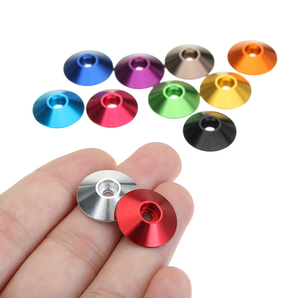 10Pcs M3 Cap Head Screw Cup Washer Extra Large Gasket Aluminum Alloy Multicolor
