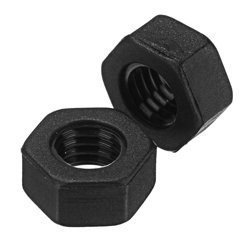 50Pcs Black Nylon Nuts Hex Plastic Nut Washer Hexagonal Nuts M2 M3 M4 M5 M6