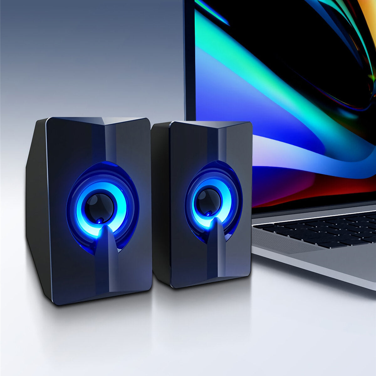 Colorful Luminous Speaker 4D Surround Sound Wired Computer Speaker Gaming Loudspeaker for Computers / Smart Phones / Tablets