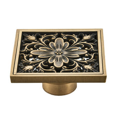 Euro Floor Drain Antique Brass Shower Bathroom Deodorant Square Strainer Cover Grate Waste