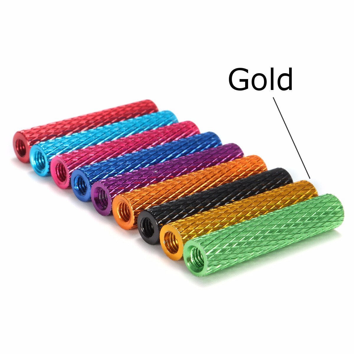 10Pcs M3 20mm Knurled Standoff Aluminum Alloy Anodized Spacer