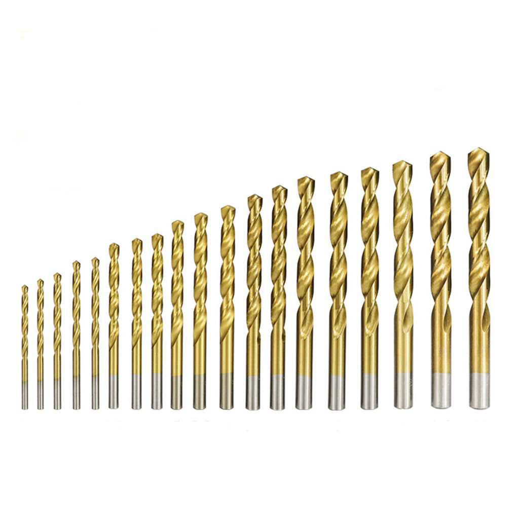 13/19Pcs Titanium Coated High-speed Steel Twist Drill Set Electric Hole Bit