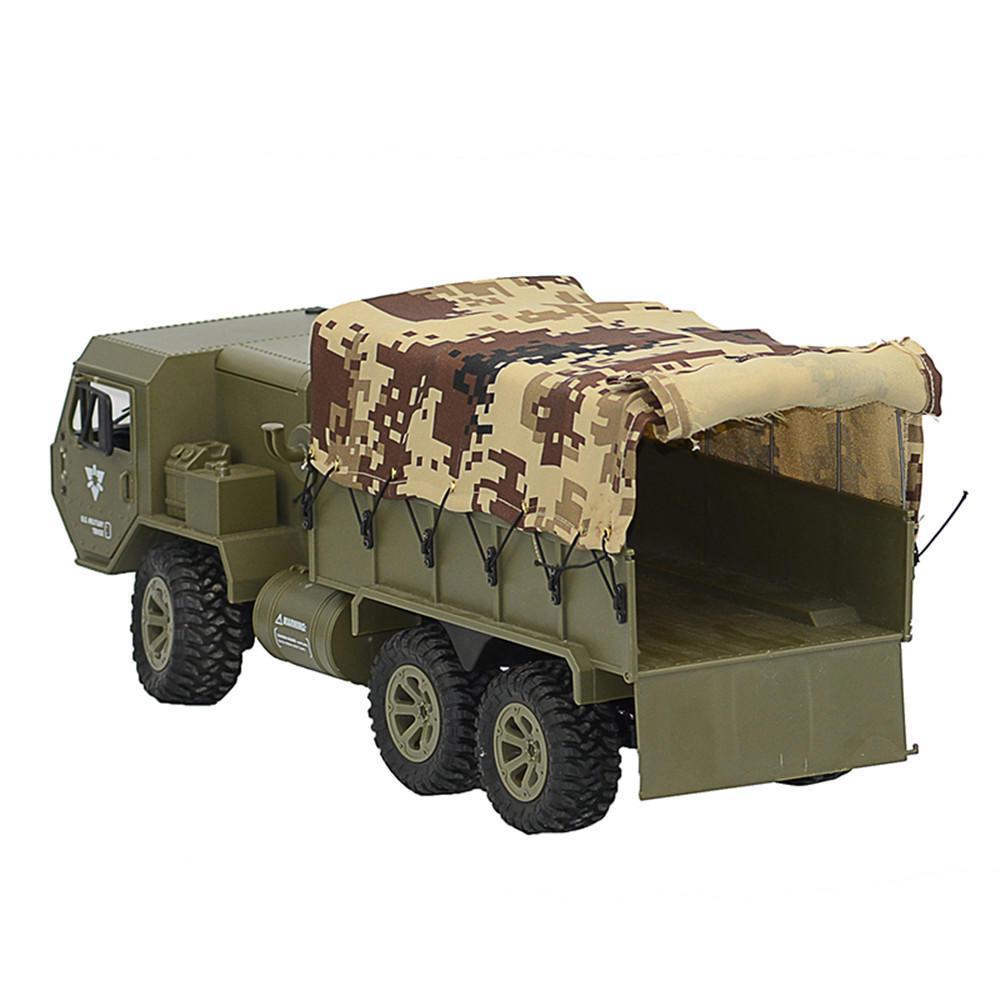 2 Batteries with Canvas 2.4G 6WD Rc Car Proportional Control US Army Military Truck RTR Model