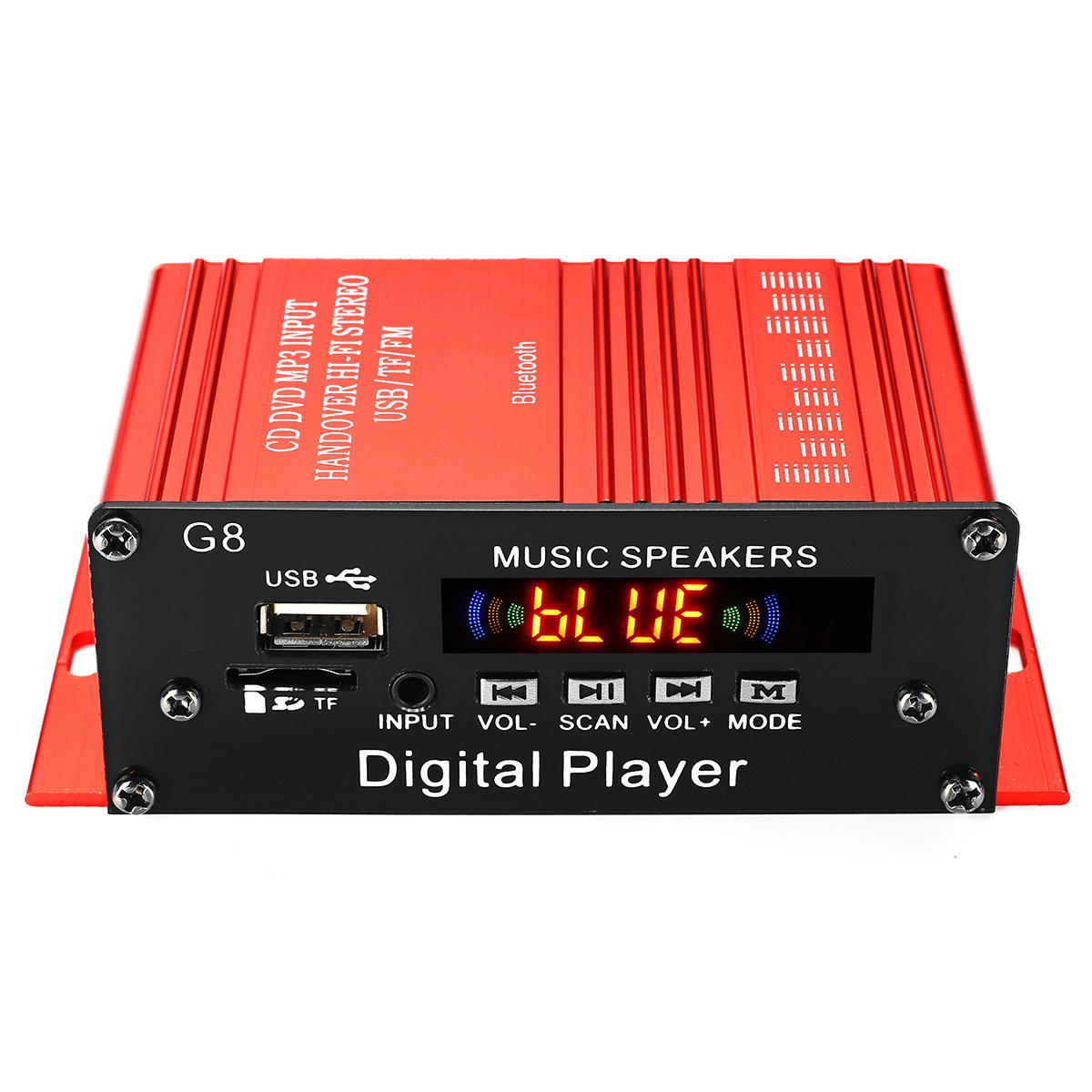 12V Car Audio Stereo Power Hi-Fi Amplifier Bluetooth FM Radio 2CH 200W Support FM AUX SD U disk