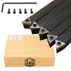 5pcs 3/8 Inch Shank Lathe Carbide Inserts with Turning Tool