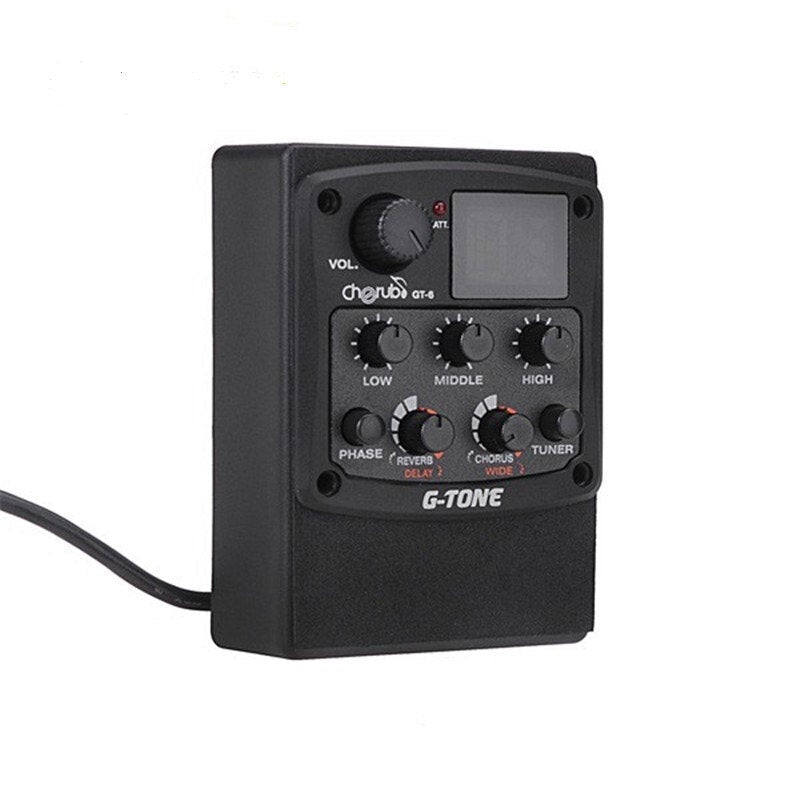 Acoustic Guitar Preamp Piezo Pickup Reverb Delay Chorus 3 Band EQ Equalizer LCD Tuner Effect for Guitar Pickups Part