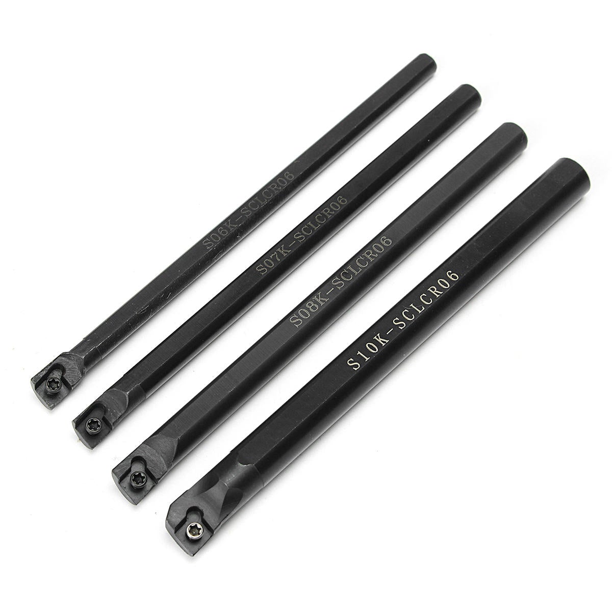 4pcs 6/7/8/10mm Turning Tool Holder Lathe Boring Bar With 10pcs CCMT060204 Inserts
