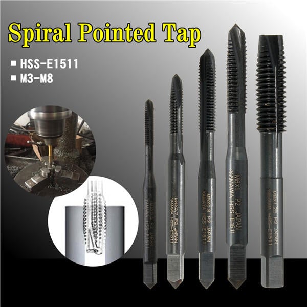 M3/M4/M5/M6/M8 HSS Nitride Coated Metric Spiral Hand Thread Screw Tap