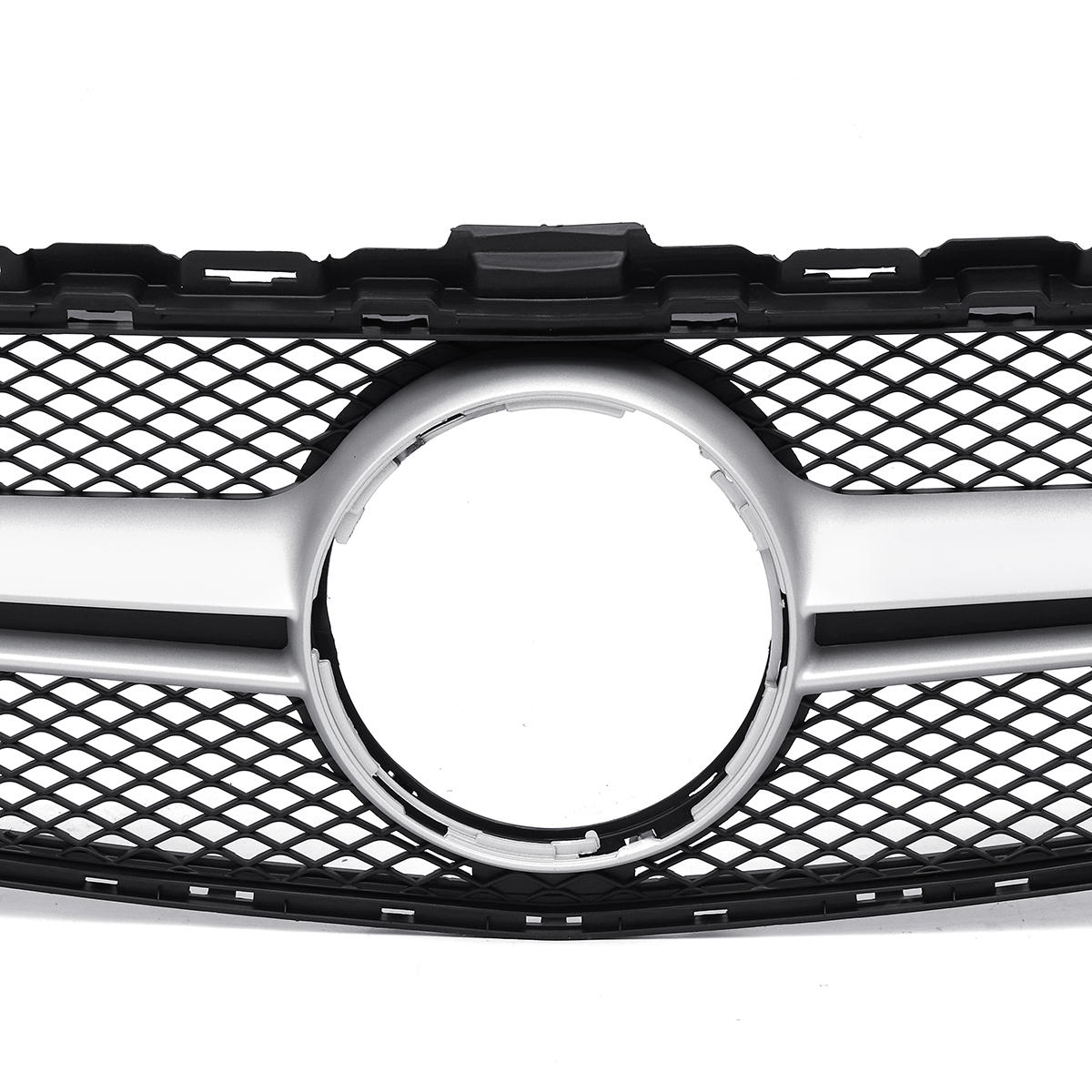 Sliver AMG Style Front Grill Mesh Grille For Mercedes Benz C Class