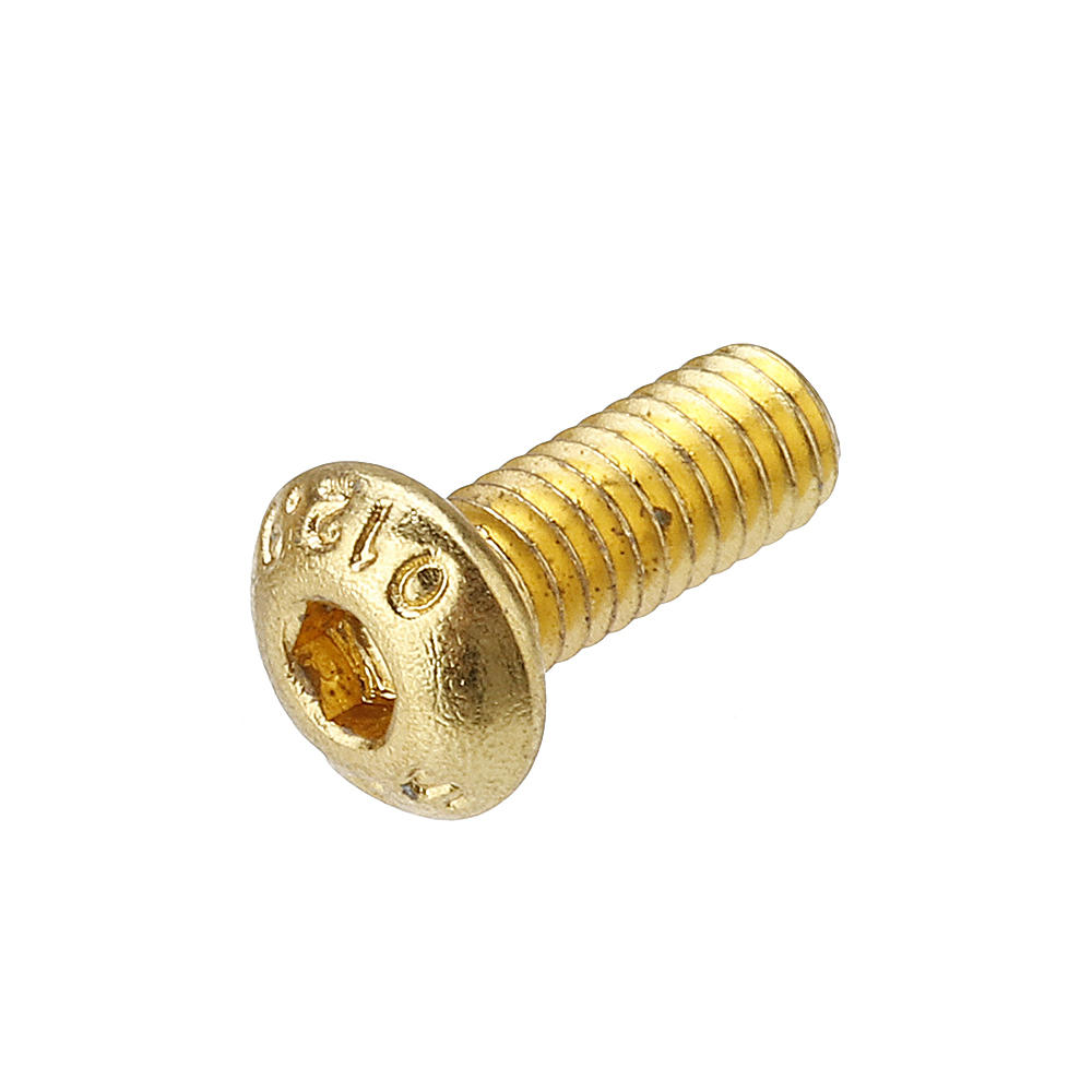 M4AH3 50Pcs Titanium Plated M4 Hex Socket Button Head Screws Alloy Steel 12.9 Grade Screw Bolt M4*10