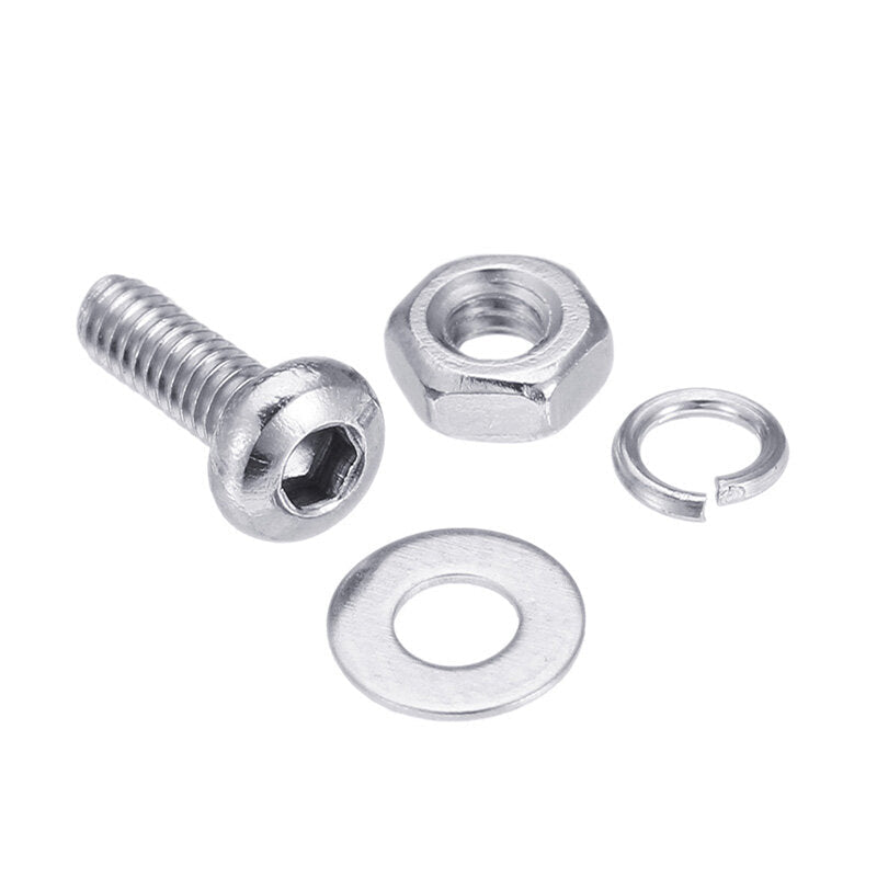 600Pcs M2 304 Stainless Steel Hex Socket CapButtonFlat Head Screw Washer Nut Kit