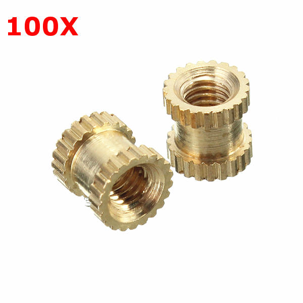 M3BN2 100pcs M3x5x5mm Metric Threaded Brass Knurl Round Insert Nuts