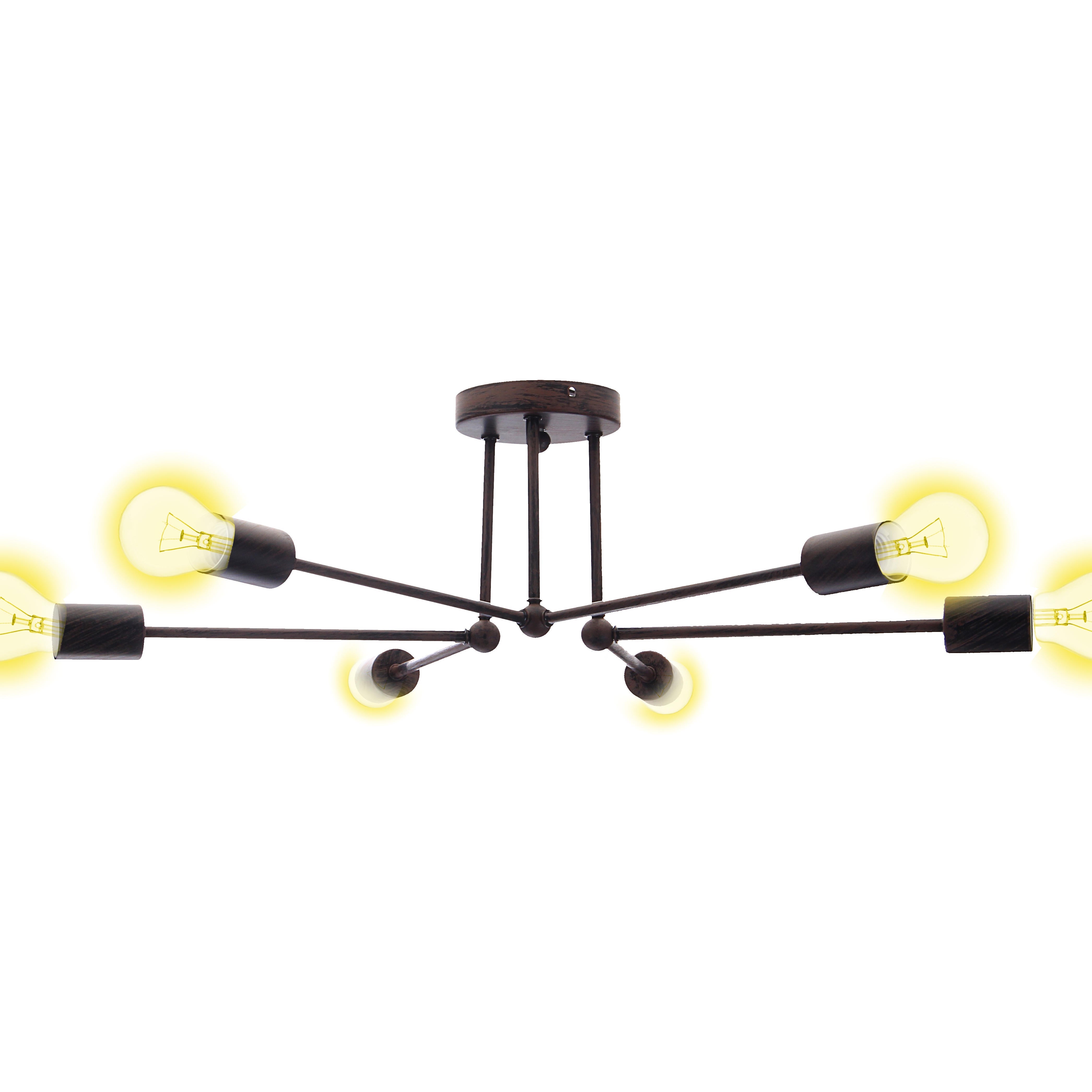 Modern Pendant Lamp Ceiling Light Chandelier Vintage 6 Heads Sockets Holder
