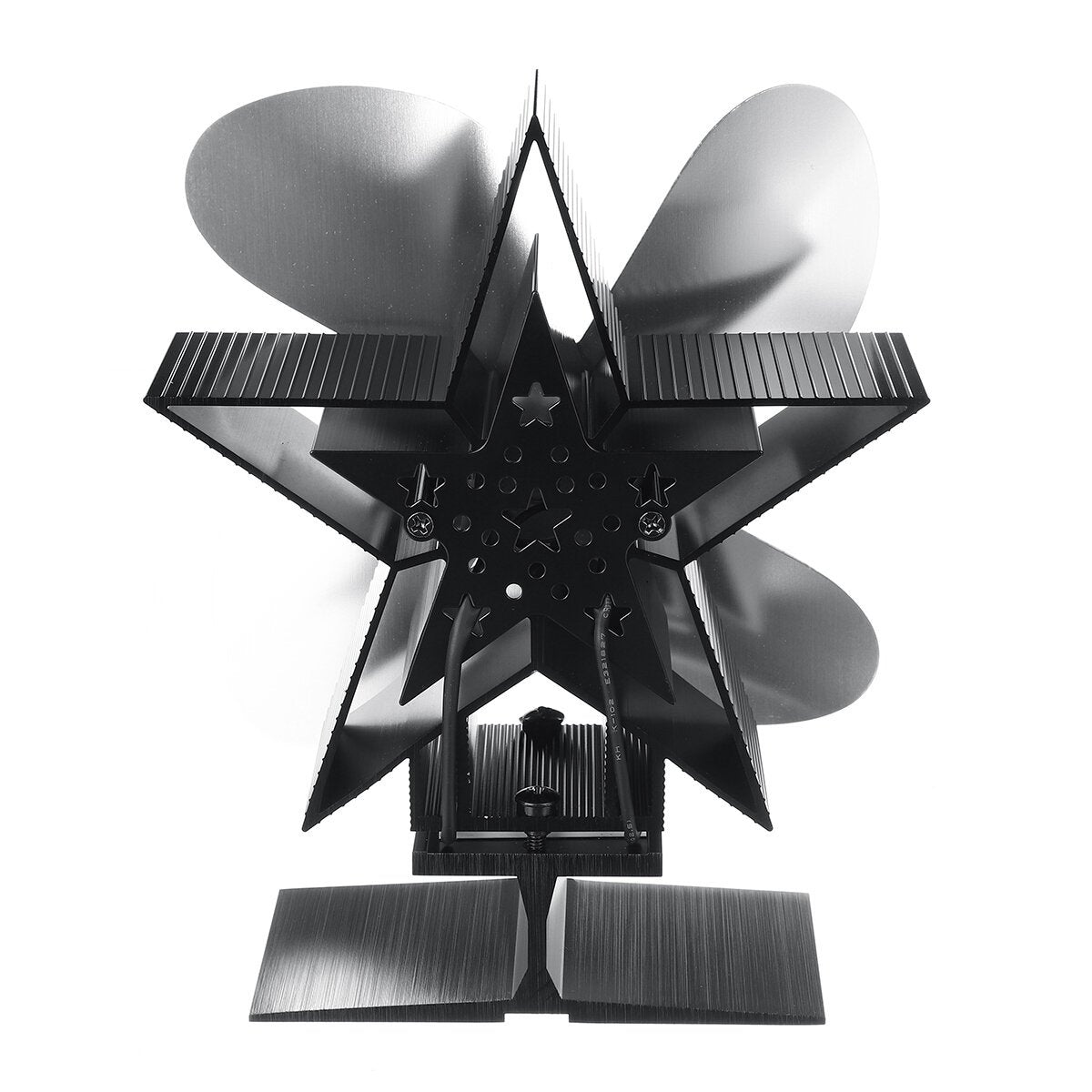 5 Blades Heat Powered Wood Stove Fan Eco Friendly Wood Log Burner Fireplace Fan